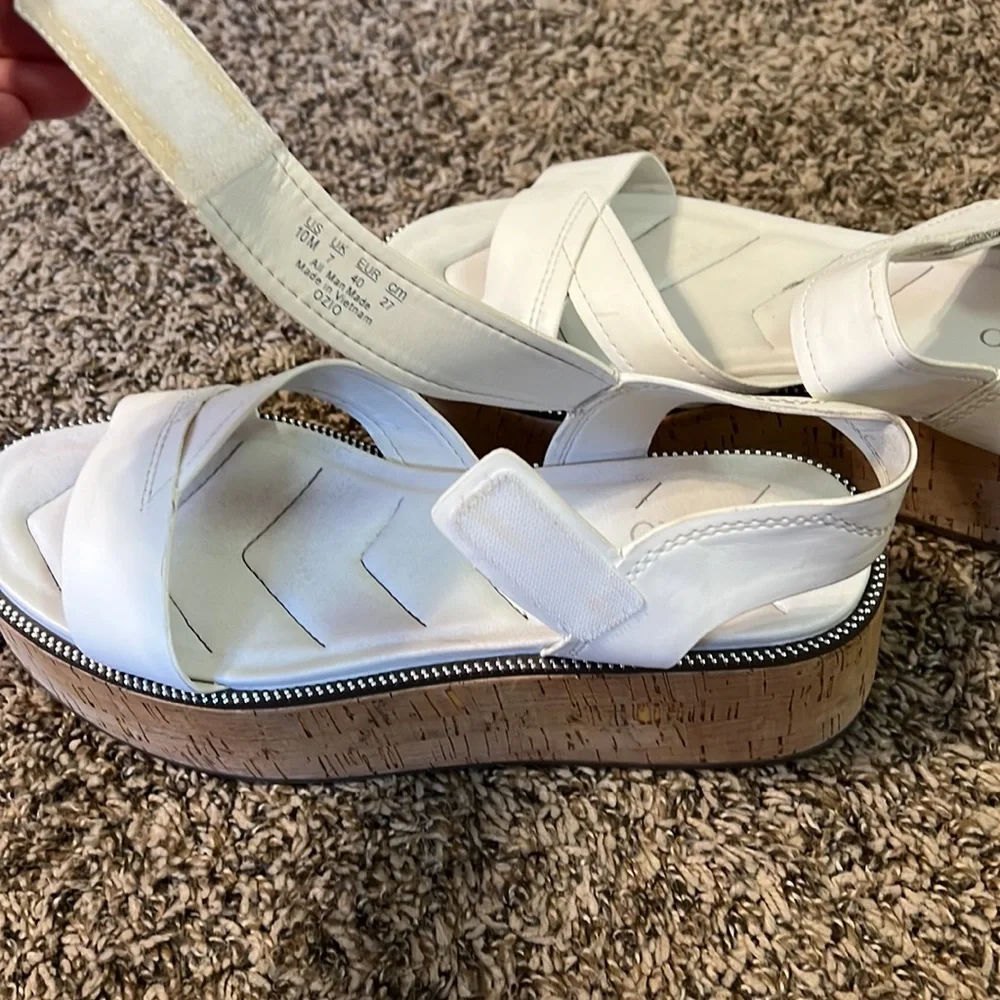 Franco Sarto White Platform Sandals